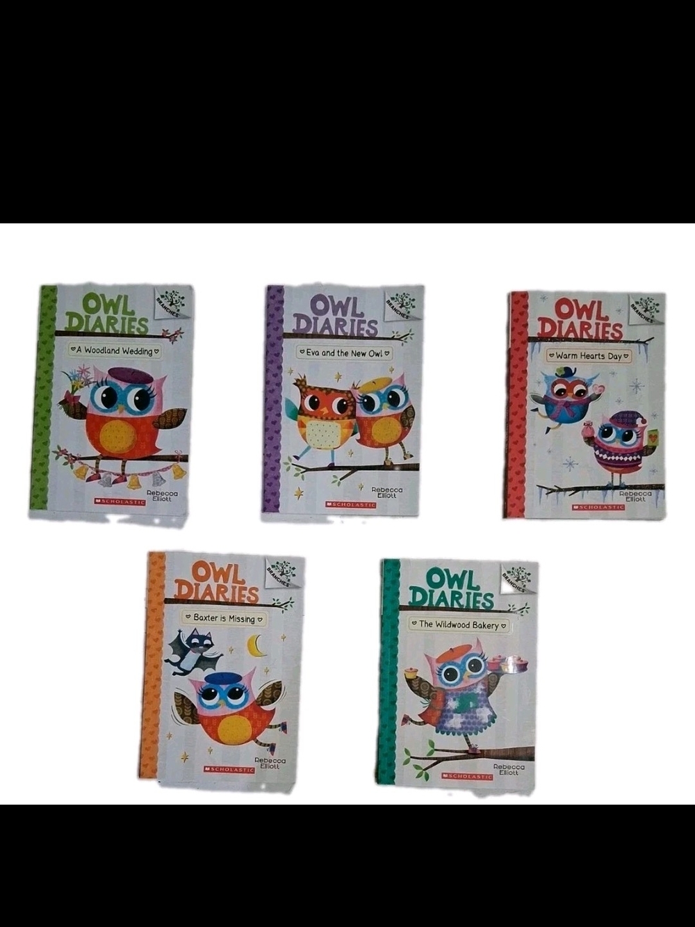Owl Diaries Set of 5, Vol. 3-7 Books Early Chapter Readers 1-2 Grade Scholastic